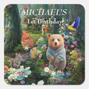 Adesivo Quadrado Honey Bunny e Boo Bear