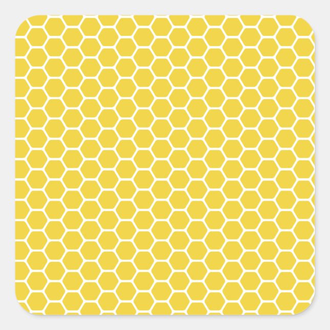 Adesivo Quadrado Honeycomb amarelo (Frente)