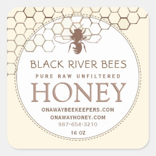 Adesivo Quadrado Honeycomb & Bebê Raw Mel Amarelo
