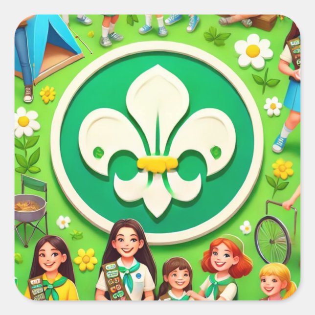 Adesivo Quadrado Honra da escoteira (Frente)