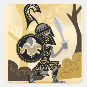 Adesivo Quadrado Hoplite da Grécia Antiga