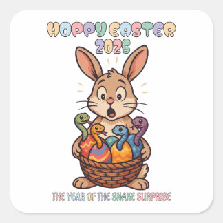 Adesivo Quadrado Hoppy Easter 2025: The Year of the Snake Surprise!