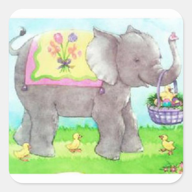 Adesivo Quadrado Hora da páscoa! (Frente)