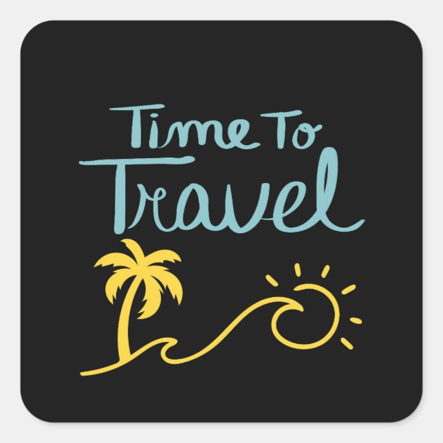 Adesivo Quadrado Hora de Viagem Beach (Frente)