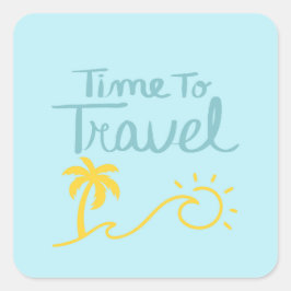 Adesivo Quadrado Hora de Viagem Beach