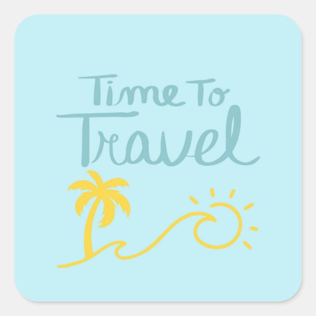 Adesivo Quadrado Hora de Viagem Beach (Frente)