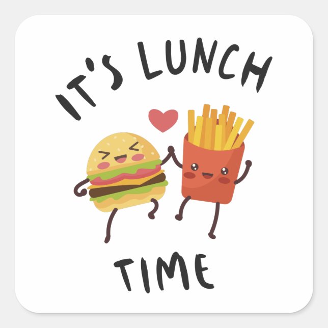 Adesivo Quadrado Hora do almoço (Frente)