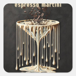 Adesivo Quadrado Hora do Coquetel Espresso Martini