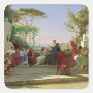 Adesivo Quadrado Horatius que lê suas sátiras a Maecenas, 1863