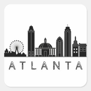 Adesivo Quadrado Horizonte de Atlanta Geórgia Estilizado Moderno