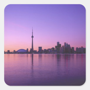 Adesivo Quadrado Horizonte de Toronto à noite, Ontário, Canadá