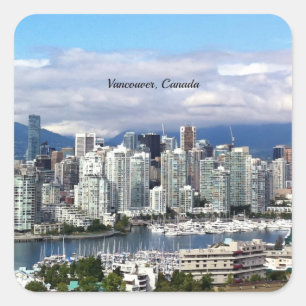 Adesivo Quadrado Horizonte de Vancouver Canadá