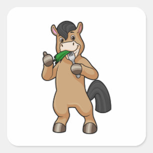 Adesivo Quadrado Horse at Eating Vegan