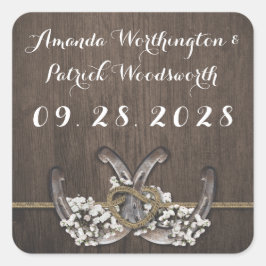 Adesivo Quadrado Horsfere Bebê Breath Rustic Wedding Favor