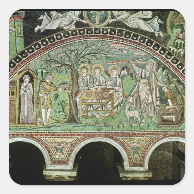 Adesivo Quadrado Hospitalidade de Abraão e Sacrifício de (Frente)