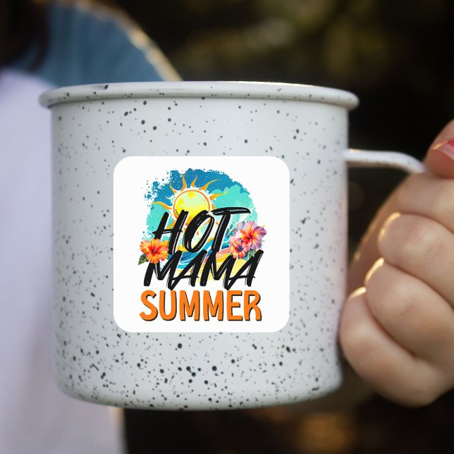 Adesivo Quadrado Hot Mama Summer (Hot Mama Summer Sticker)