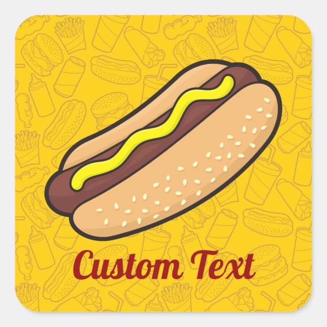 Adesivo Quadrado Hotdog Sticker (Frente)