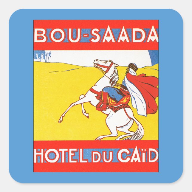 Adesivo Quadrado Hotel BouSaada Du Caid (Frente)
