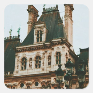 Adesivo Quadrado Hotel de Ville, 4º arrondissement, Paris - França