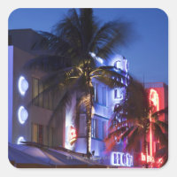 Hotel Neon à noite, Ocean Drive, South Miami Beac