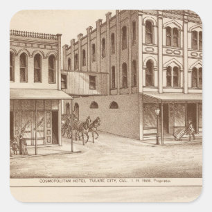 Adesivo Quadrado Hotel, vinha, Tulare