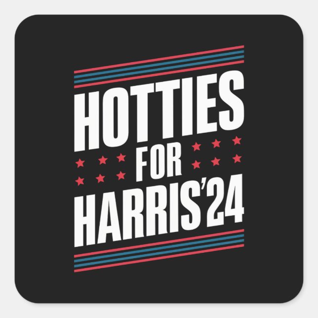 Adesivo Quadrado Hotties Para Kamala Harris 2024 (Frente)