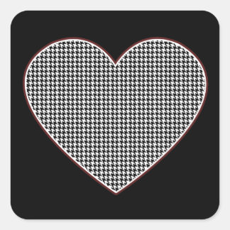 Adesivo Quadrado Houndstooth Heart (Tuscaloosa, Alabama)