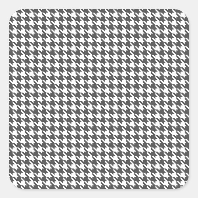 Adesivo Quadrado Houndstooth Moderno do Carvão em Emporiomoffa (Frente)