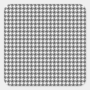 Adesivo Quadrado Houndstooth Moderno do Carvão em Emporiomoffa