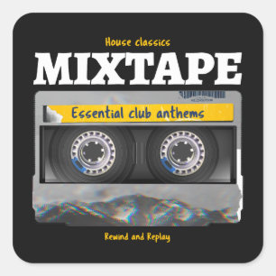 Adesivo Quadrado House Classics Mixtape Club Anthems
