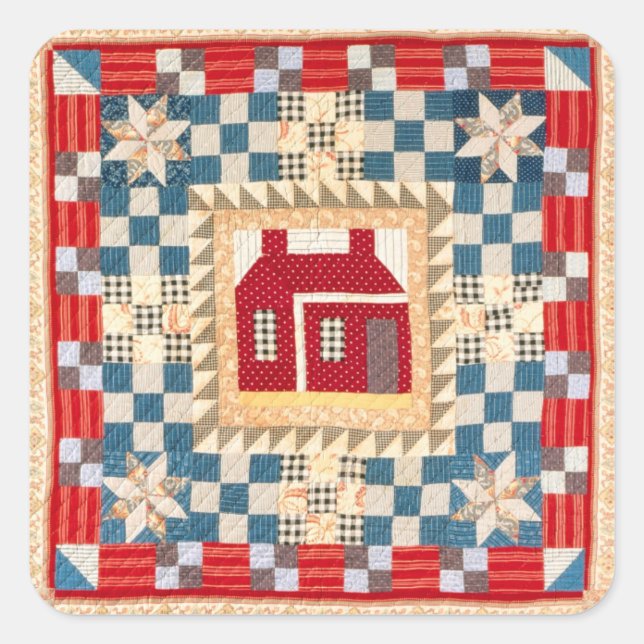 Adesivo Quadrado House Medallion Quillion with Multiple Borders (Frente)