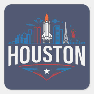 Adesivo Quadrado Houston Texas Estados Unidos da América