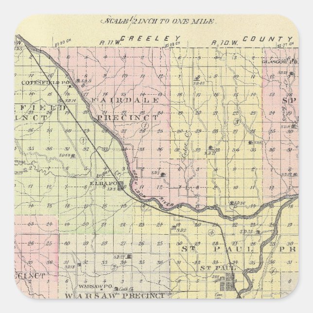 Adesivo Quadrado Howard County, Nebraska (Frente)