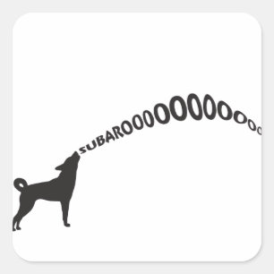 Adesivo Quadrado Howling Subaru Dog