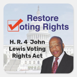 Adesivo Quadrado HR4 Lei de Direitos de Voto John Lewis