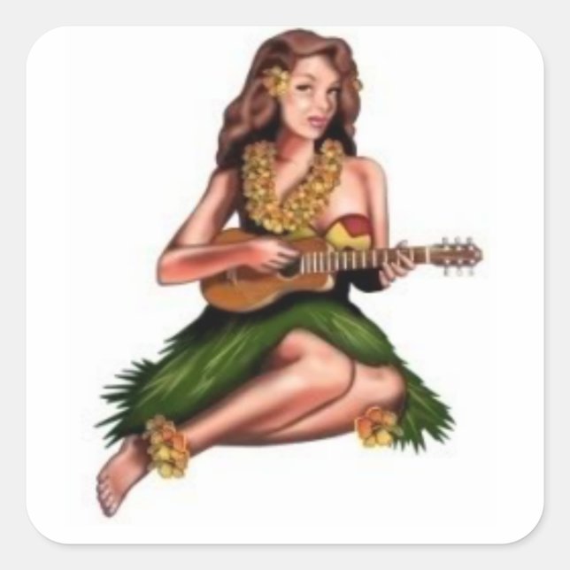 Adesivo Quadrado hula girl stickers (Frente)
