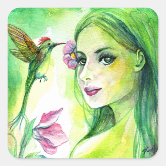 Adesivo Quadrado Hummingbird (Frente)