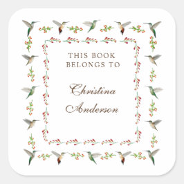 Adesivo Quadrado  Hummingbird Bookplate