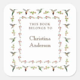 Adesivo Quadrado  Hummingbird Bookplate