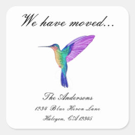 Adesivo Quadrado Hummingbird Change of Address Square Sticker