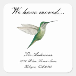 Adesivo Quadrado Hummingbird Change of Address Square Sticker