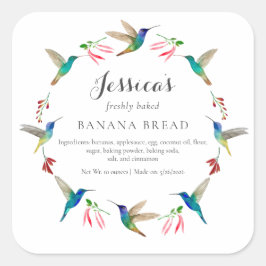 Adesivo Quadrado Hummingbird Product Label