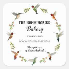 Adesivo Quadrado Hummingbird Product Sticker para pequenas empresas