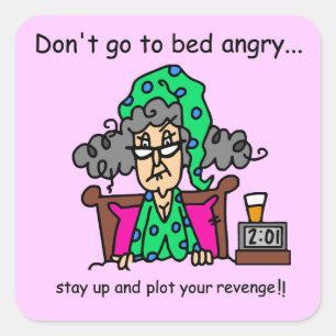 Adesivo Quadrado Humor das horas de dormir