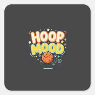 Adesivo Quadrado Humor de Basquete para Fãs de Basquetebol