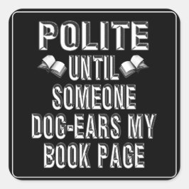 Adesivo Quadrado Humor de Livros de Orelhas de Cachorros