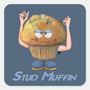 Adesivo Quadrado Humor do muffin do parafuso prisioneiro