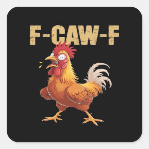 Adesivo Quadrado Humor Gótico Corvo F-Caw-F Engraçado