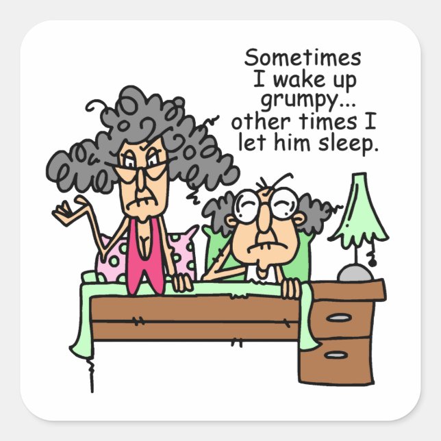 Adesivo Quadrado Humorista, Deixem-se dormir (Frente)