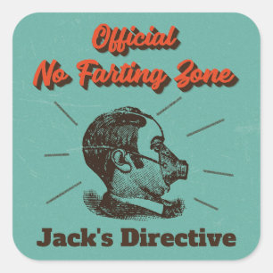 Adesivo Quadrado Humorístico, Sem Turquesa De Vintage, Zona De Faze